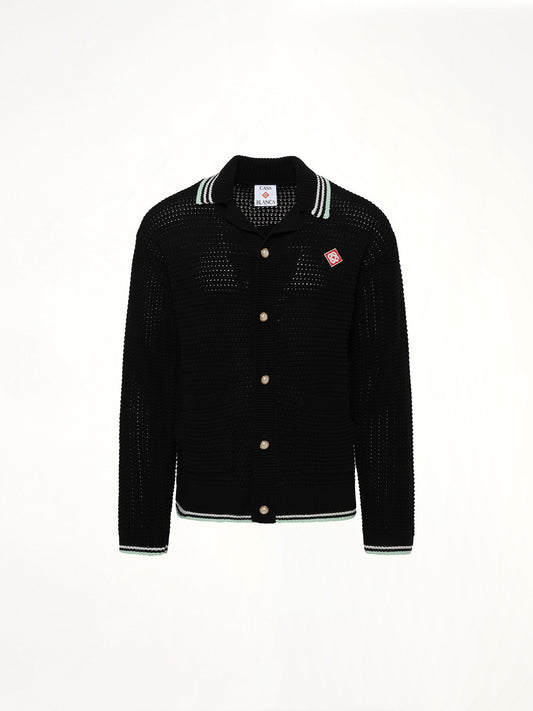 CASABLANCA Embroidered Crochet Shirt (Black)