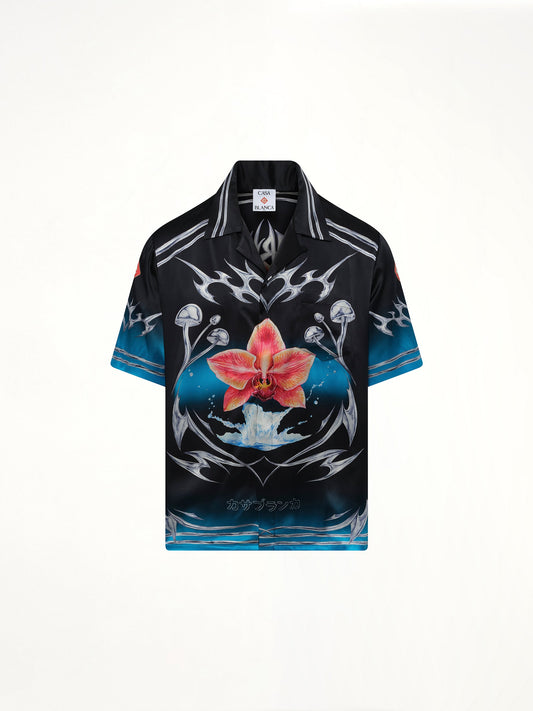 CASABLANCA Silk Satin Blades Shirt (Multicolour)