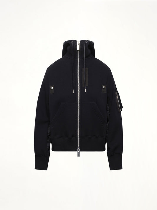 SACAI Sponge x Nylon Twill Hoodie (Black)