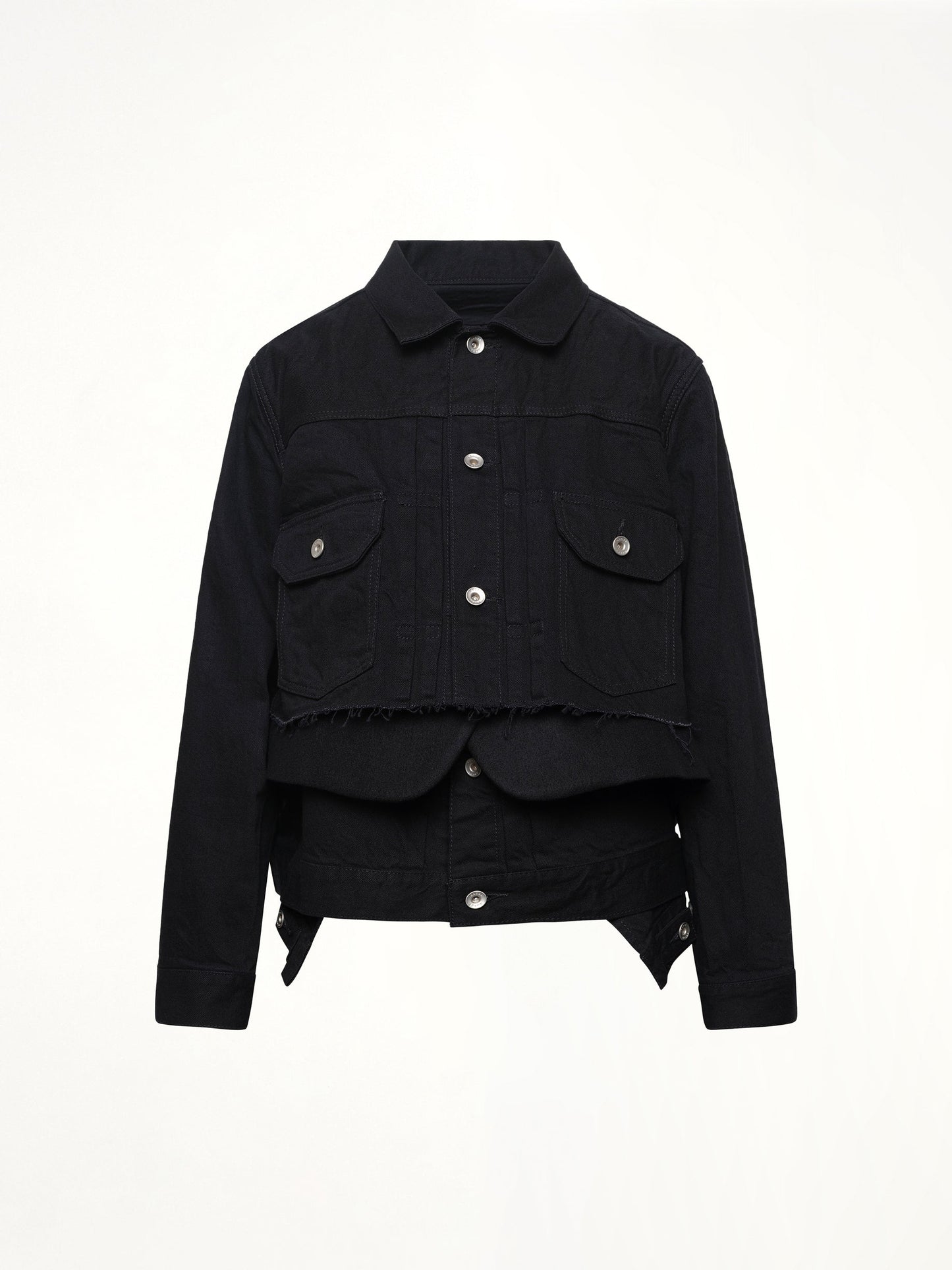 SACAI Denim x Wool Melton Jacket (Black)