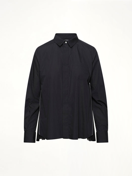 SACAI Poplin x Chiffon Shirt (Black)