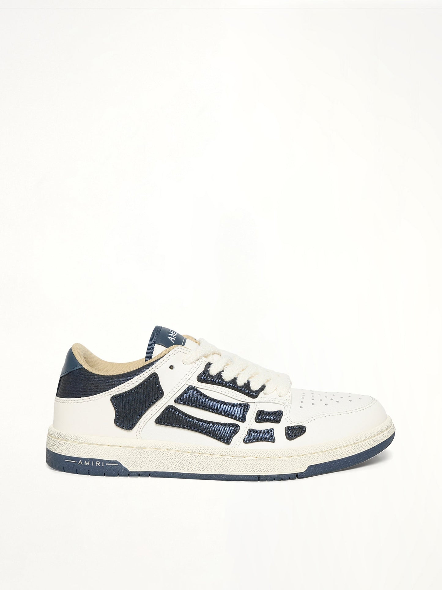 Image of Sneakers. Productname: AMIRI Denim Skeleton Low Top Sneakers in BLUE colour by brand - AMIRI