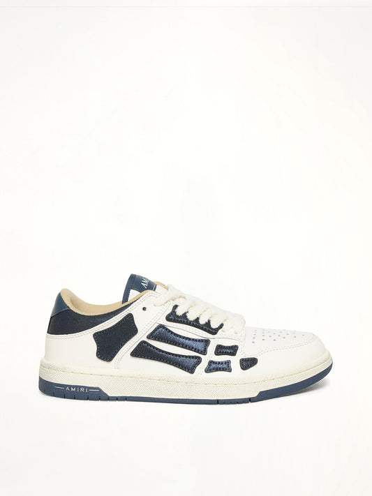 Image of Sneakers. Productname: AMIRI Denim Skeleton Low Top Sneakers in BLUE colour by brand - AMIRI