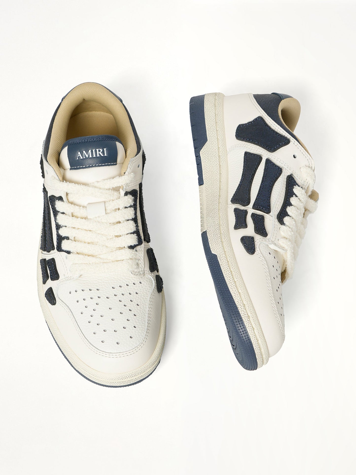 AMIRI Denim Skeleton Low Top Sneakers (Blue)