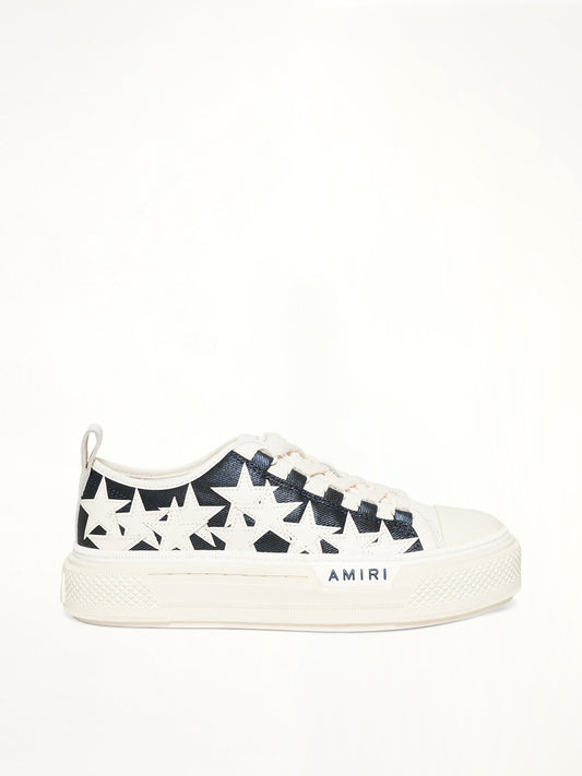 Image of Sneakers. Productname: AMIRI Denim Stars Court Low Sneaker in BLUE colour by brand - AMIRI