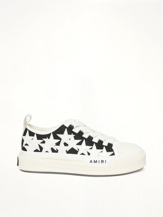 Image of Sneakers. Product name - Stars Court Low Sneaker in Black colour by brand - AMIRI