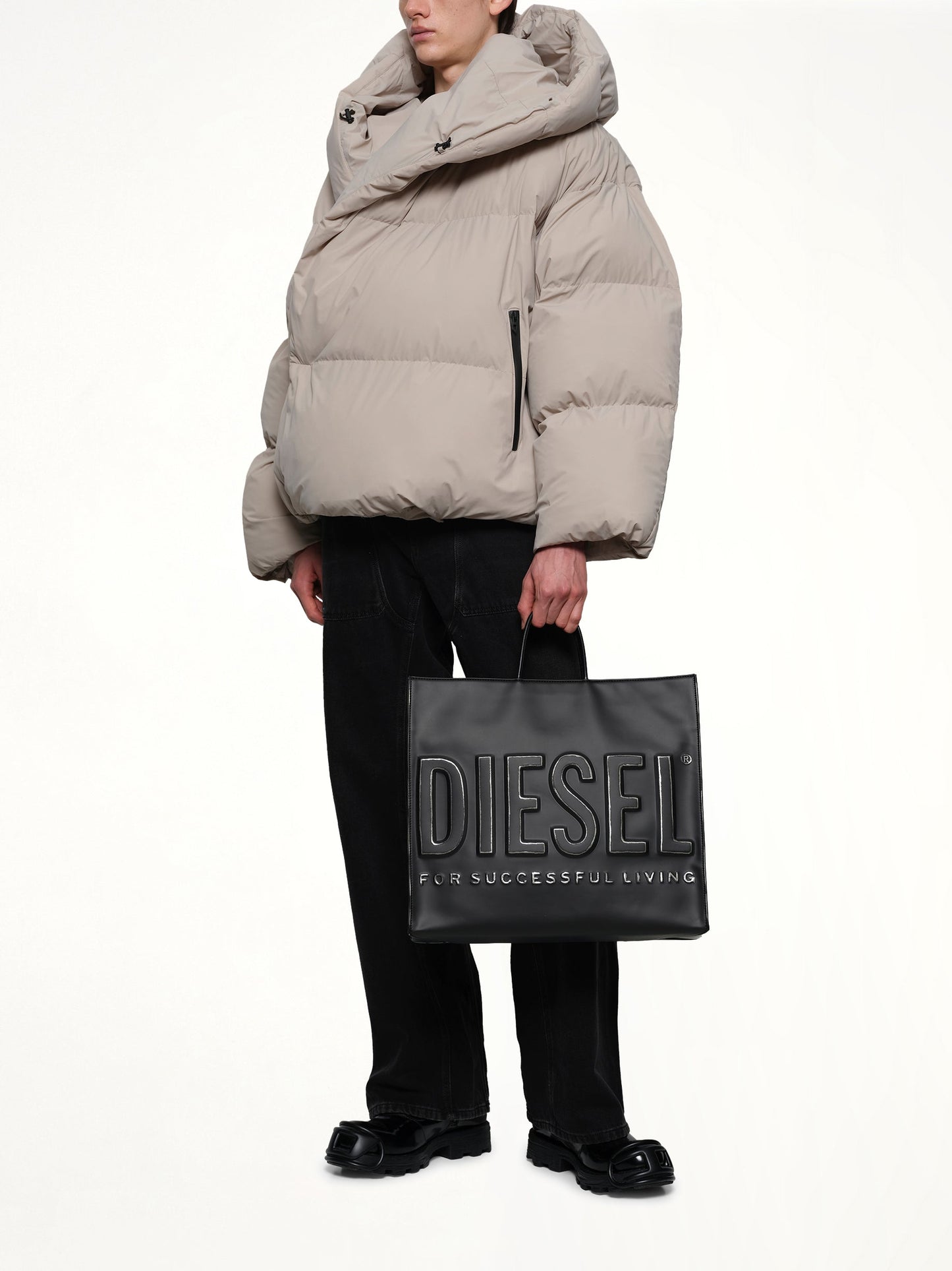 DIESEL DSL 3D Tote Bag (Black)