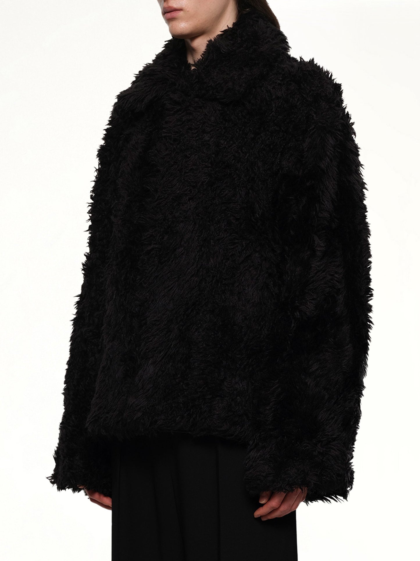 DOUBLET Sinister Mouth Faux Fur Jacket (Black)