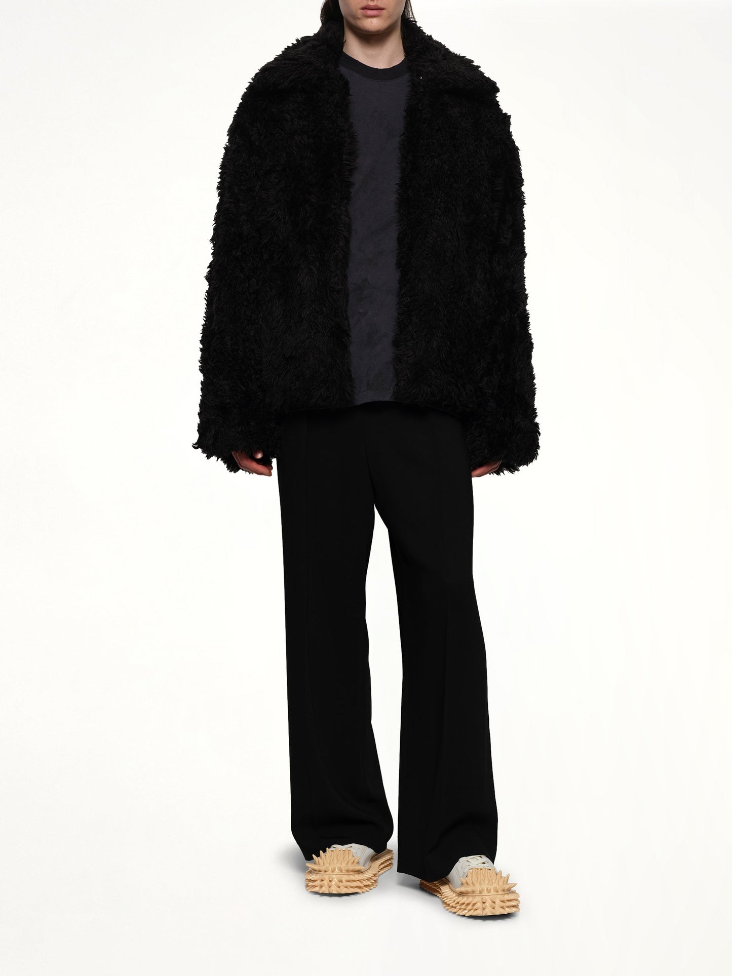 DOUBLET Sinister Mouth Faux Fur Jacket (Black)