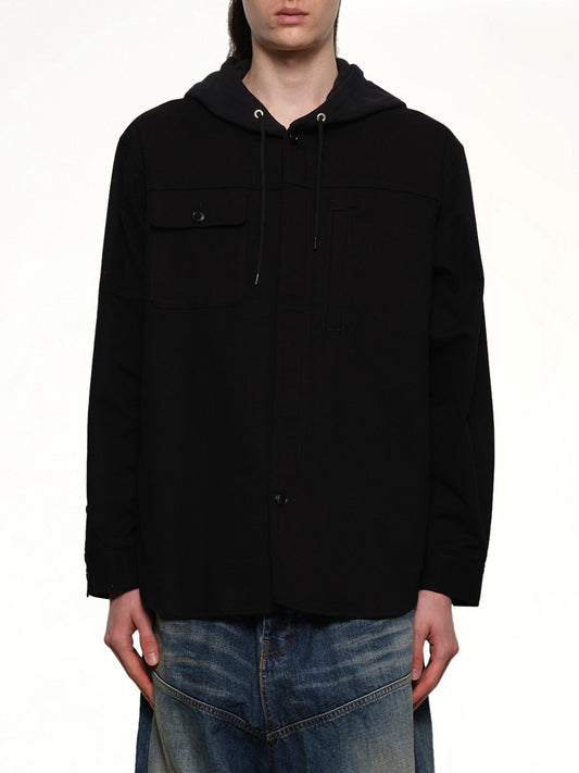 Image of Blouses. Productname: UNDERCOVER Hooded Blouse in BLACK colour by brand - UNDERCOVER