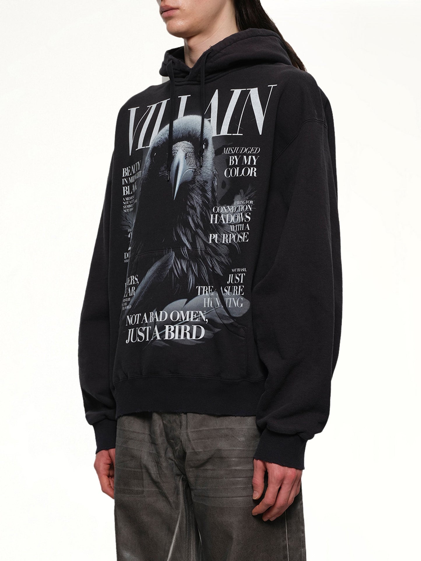 DOUBLET Villain Cover Print Hoodie (Black)