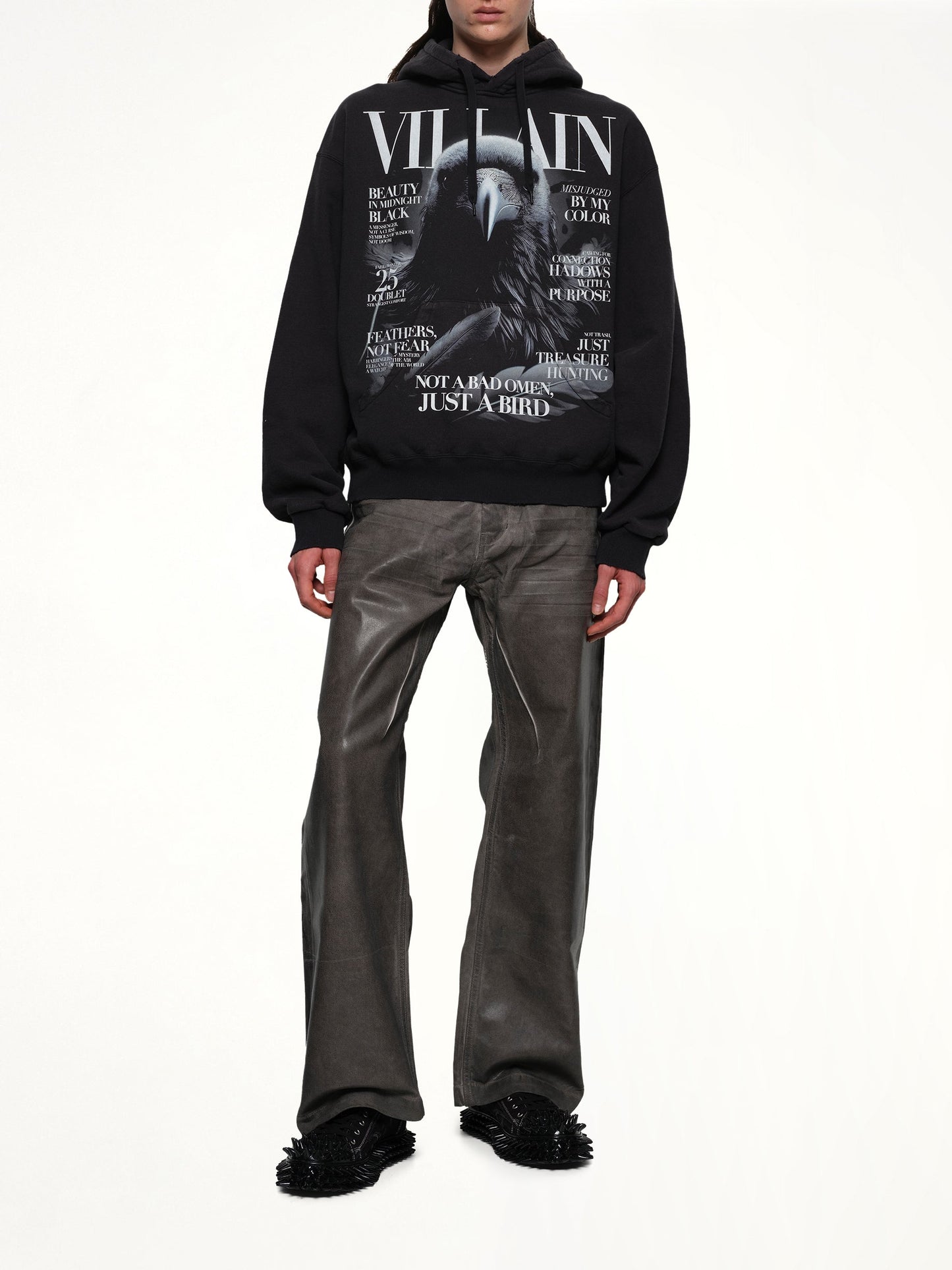 DOUBLET Villain Cover Print Hoodie (Black)