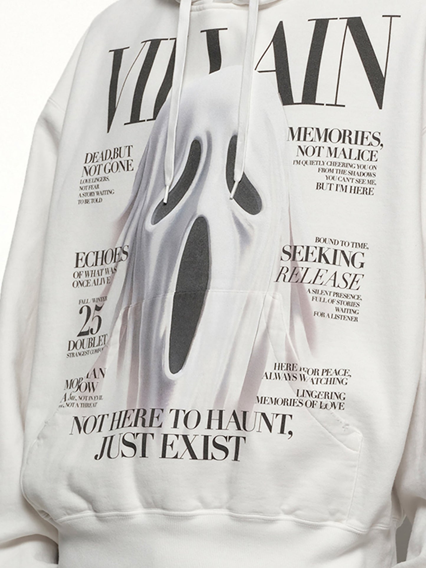 DOUBLET Villain Cover Print Hoodie (White)