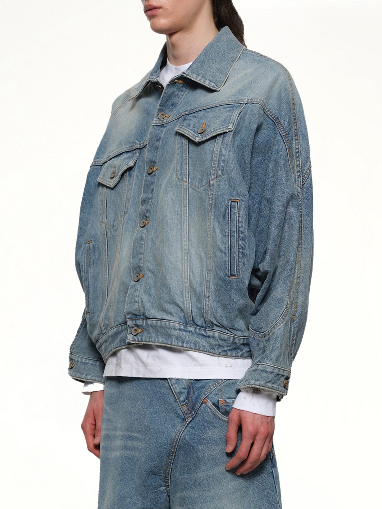 DOUBLET Distorted Cutting Denim Jacket (Indigo)