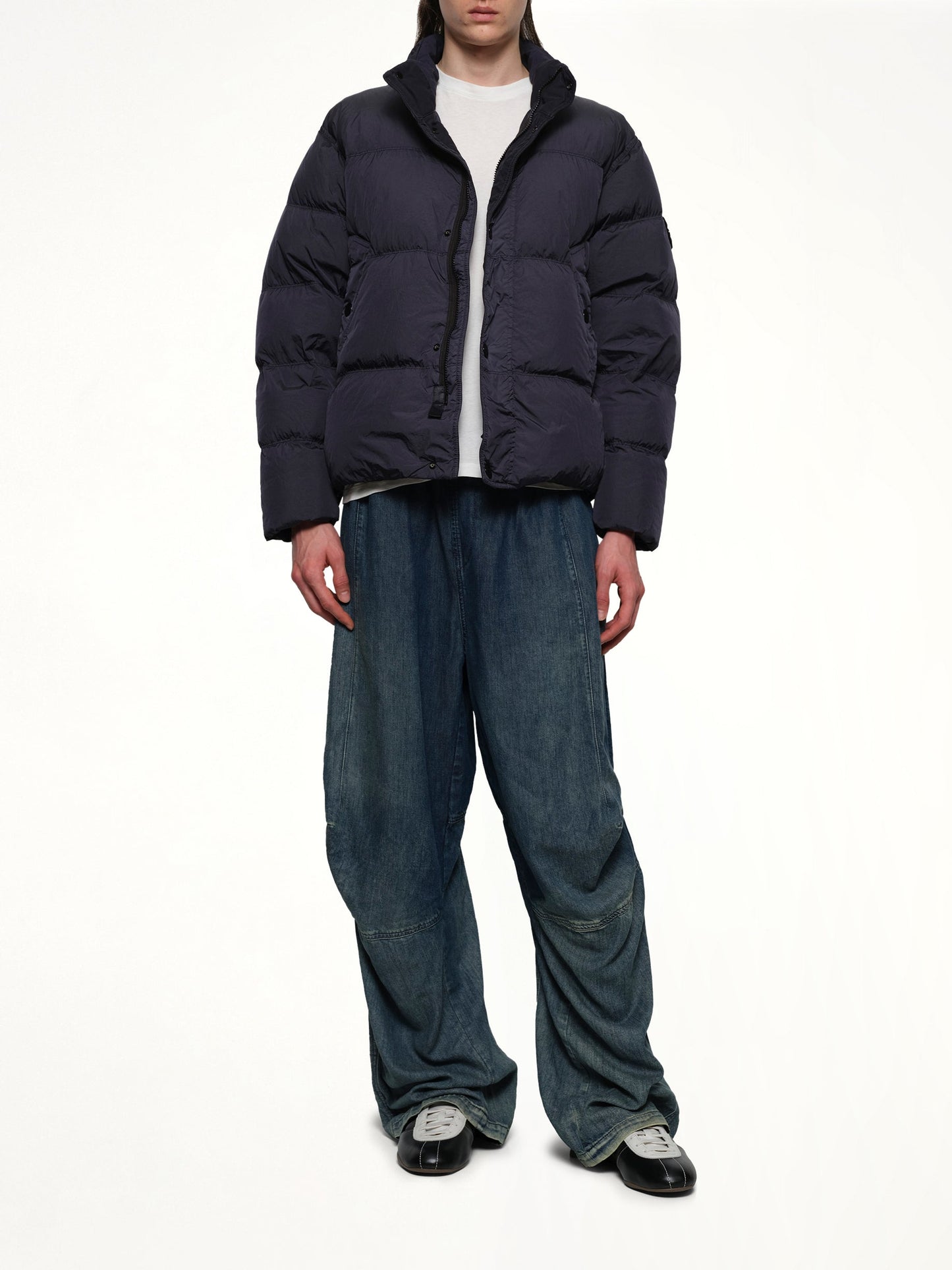 STONE ISLAND 410001 Garment Dyed Crinkle Nylon Down (Navy)