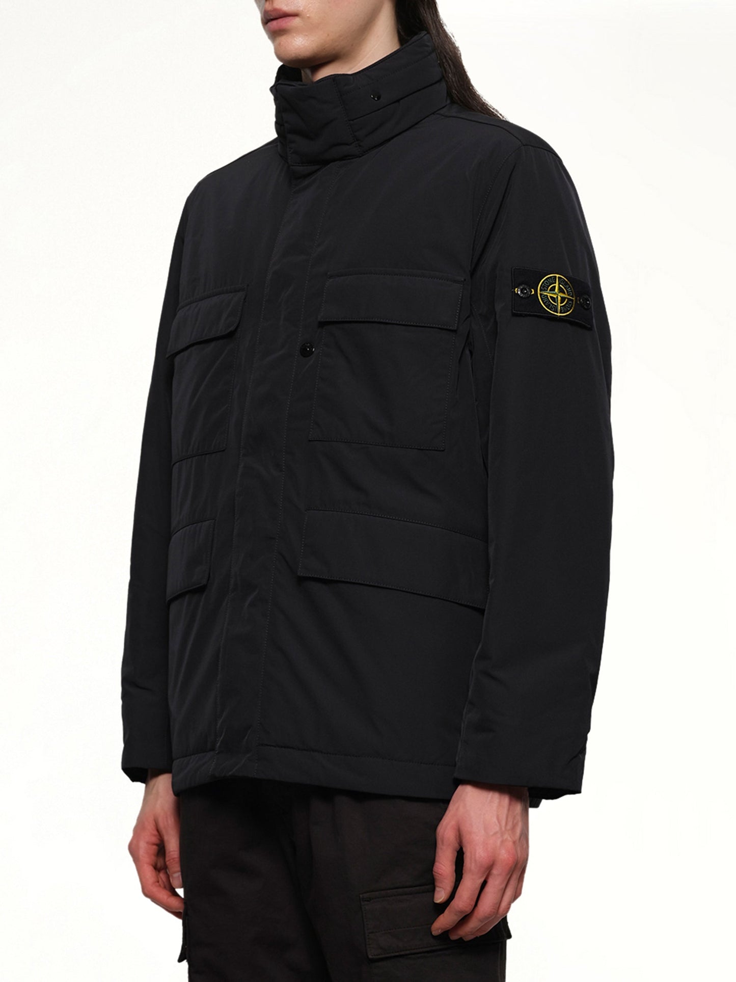 STONE ISLAND 410004 Micro Twill Field Jacket (Black)