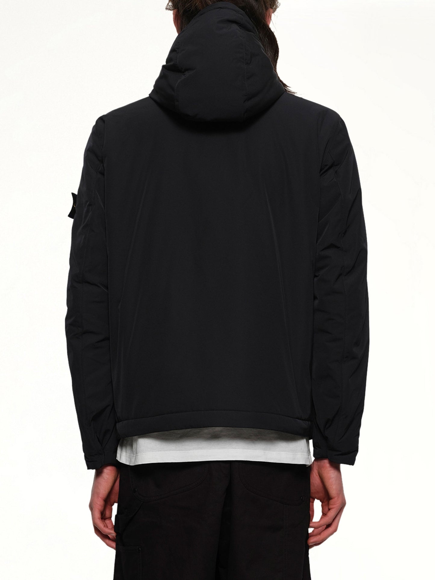 STONE ISLAND 410004 Micro Twill Hooded Jacket (Black)