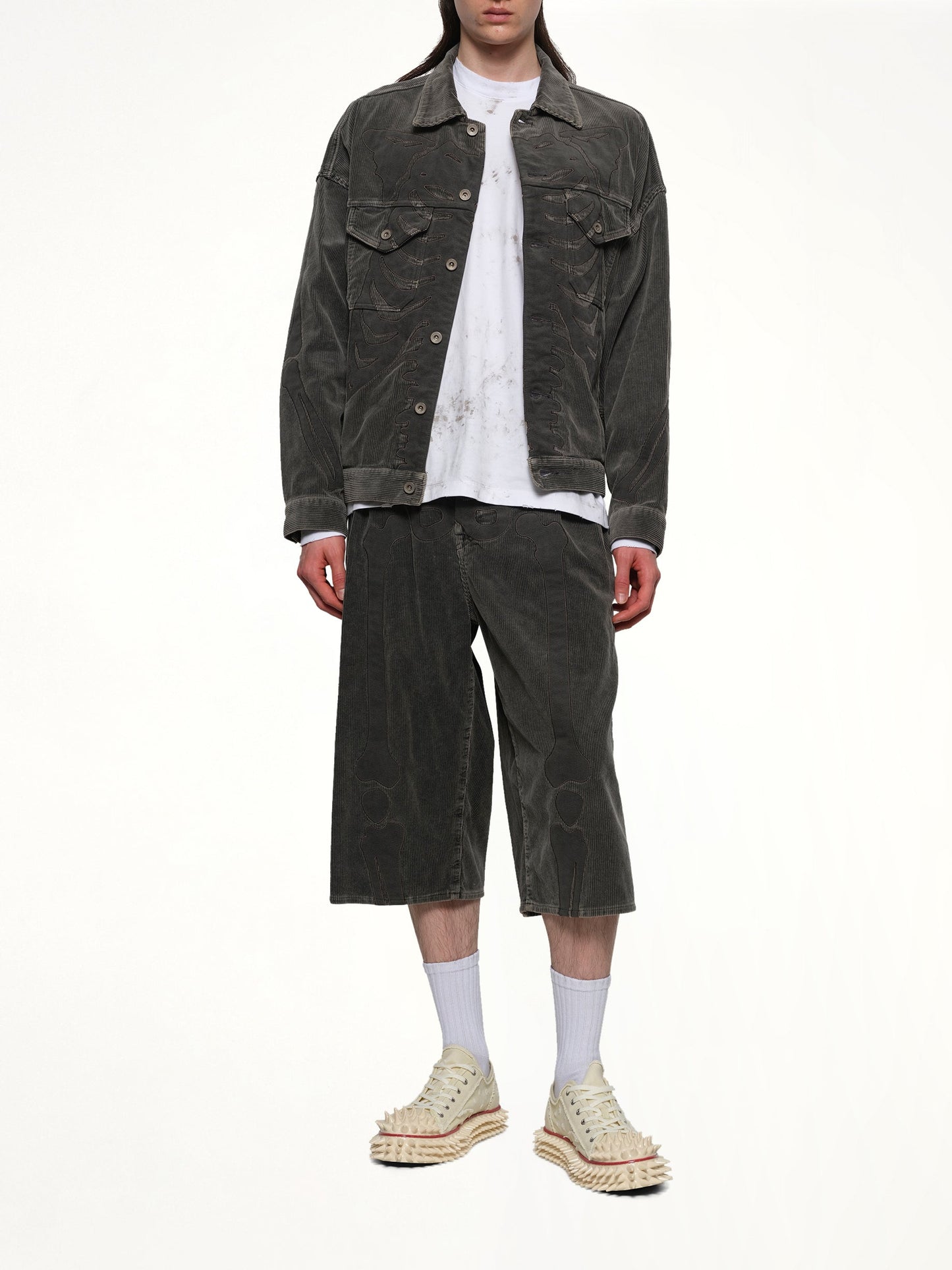 DOUBLET Bone Applique Corduroy Jacket (Grey)