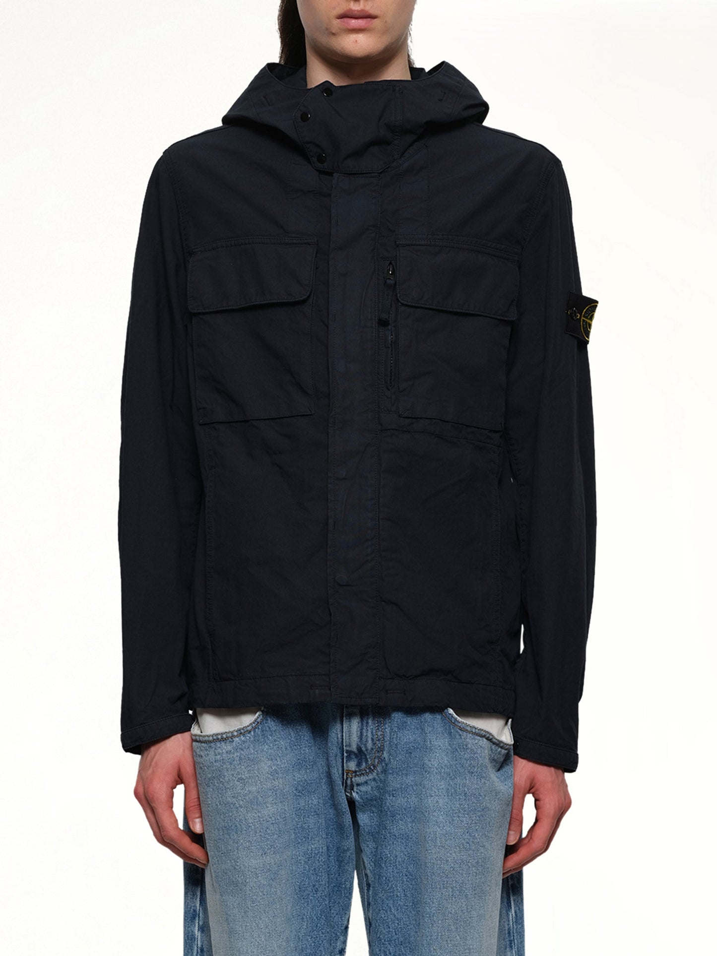 Image of Coats & Jackets. Product name - Q10001 Short Parka in Navy colour by brand - STONE ISLAND