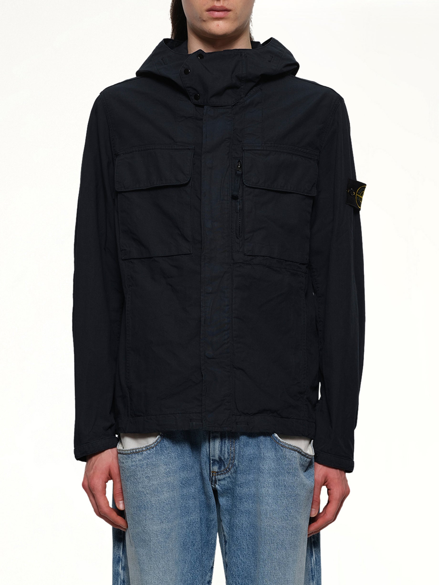 Image of Coats & Jackets. Product name - Q10001 Short Parka in Navy colour by brand - STONE ISLAND