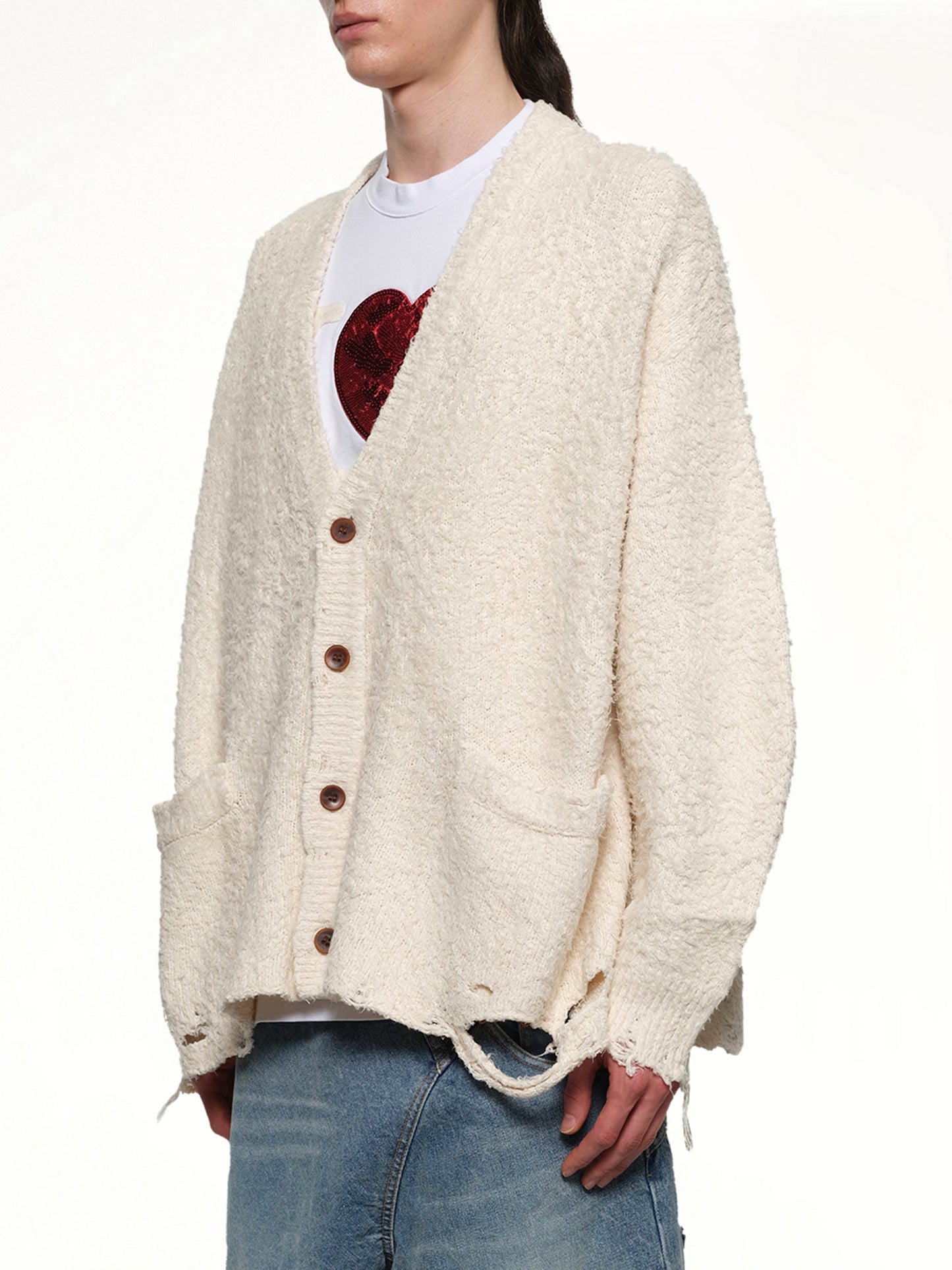 DOUBLET Backbone Knit Cardigan (Ivory)