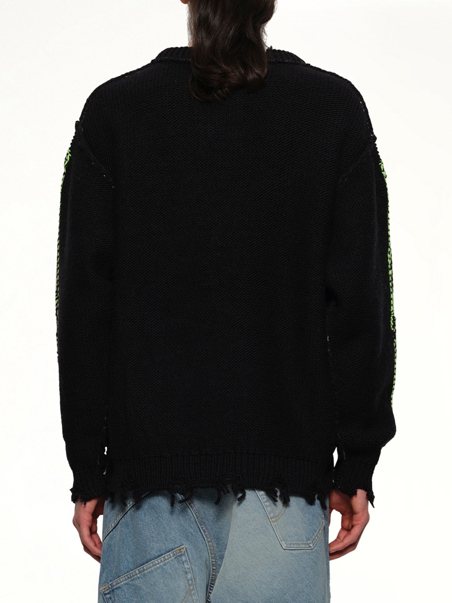 DOUBLET Glow-In-The-Dark Skull Knit Pullover (Black)