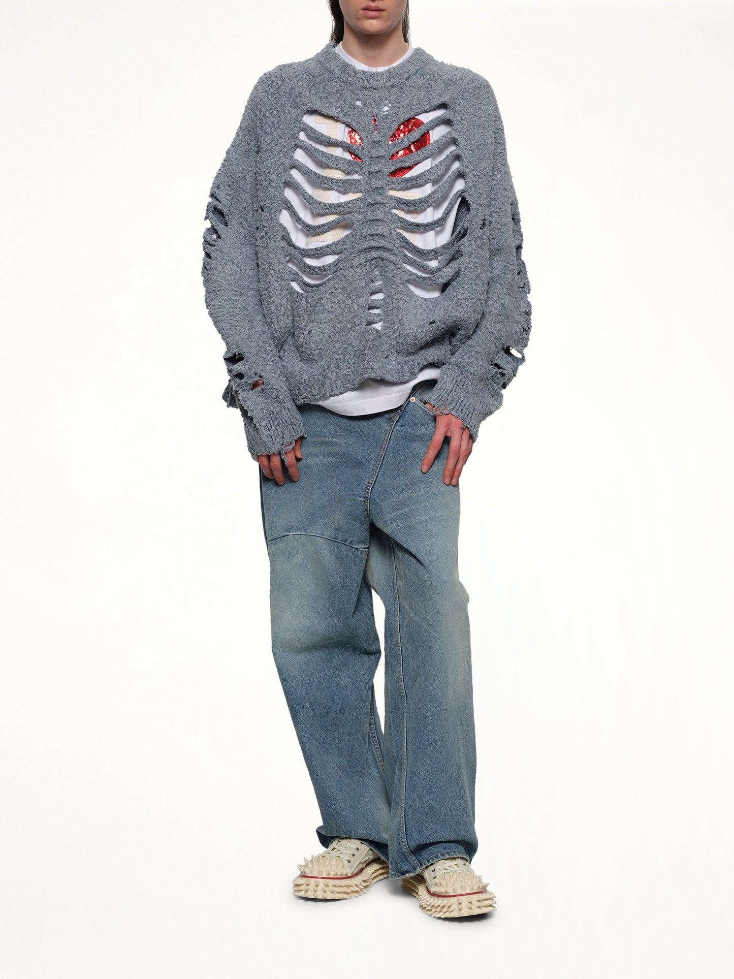DOUBLET Ribcage Knit Pullover (Blue)