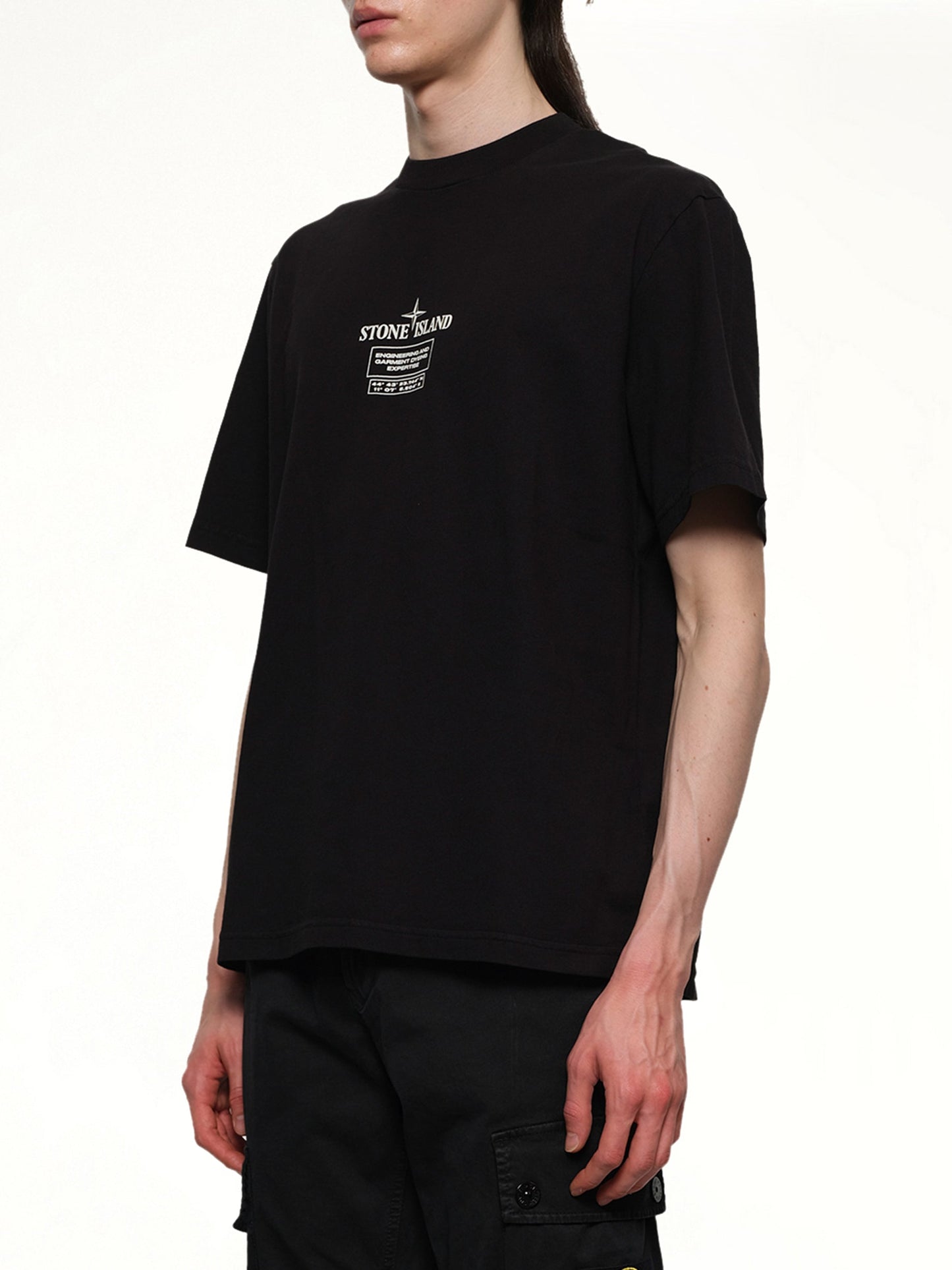 STONE ISLAND 210003 02 Industrial Logos S/S T-Shirt (Black)