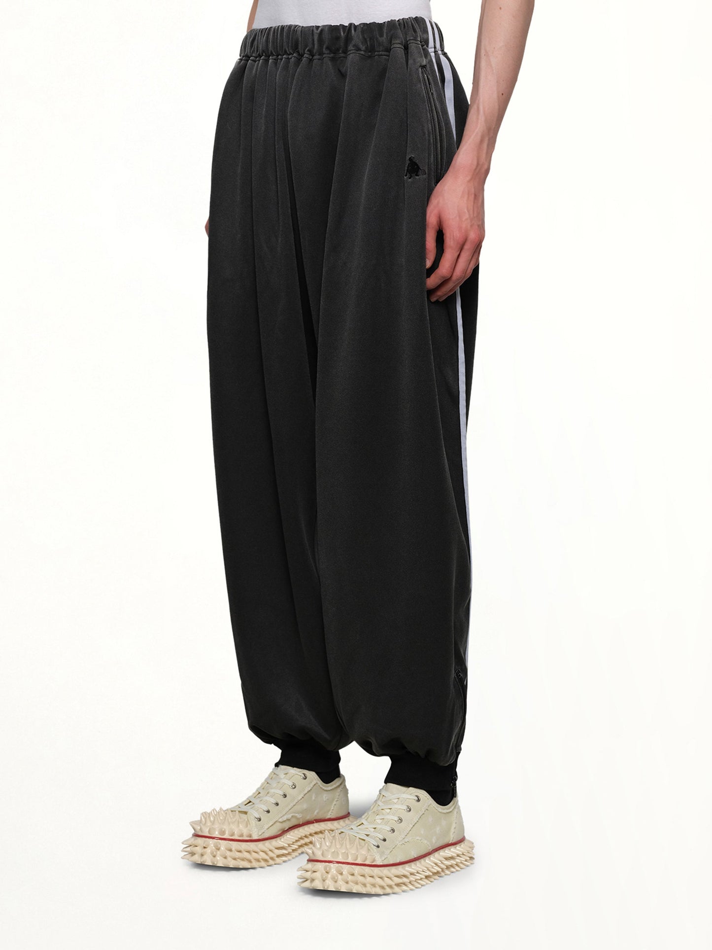 DOUBLET Faded Black Track Pants (Grey)