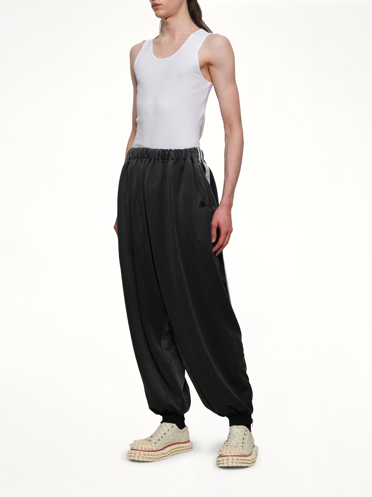 DOUBLET Faded Black Track Pants (Grey)
