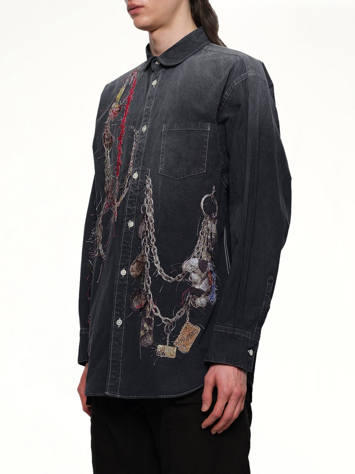DOUBLET Embroidered Chain Shirt (Grey)