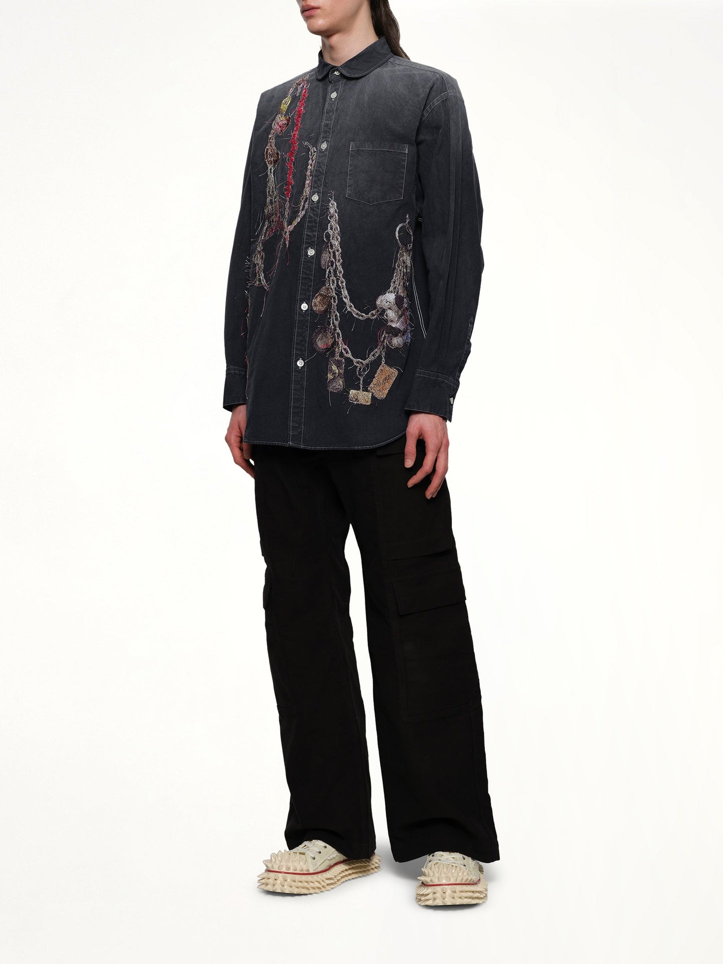 DOUBLET Embroidered Chain Shirt (Grey)