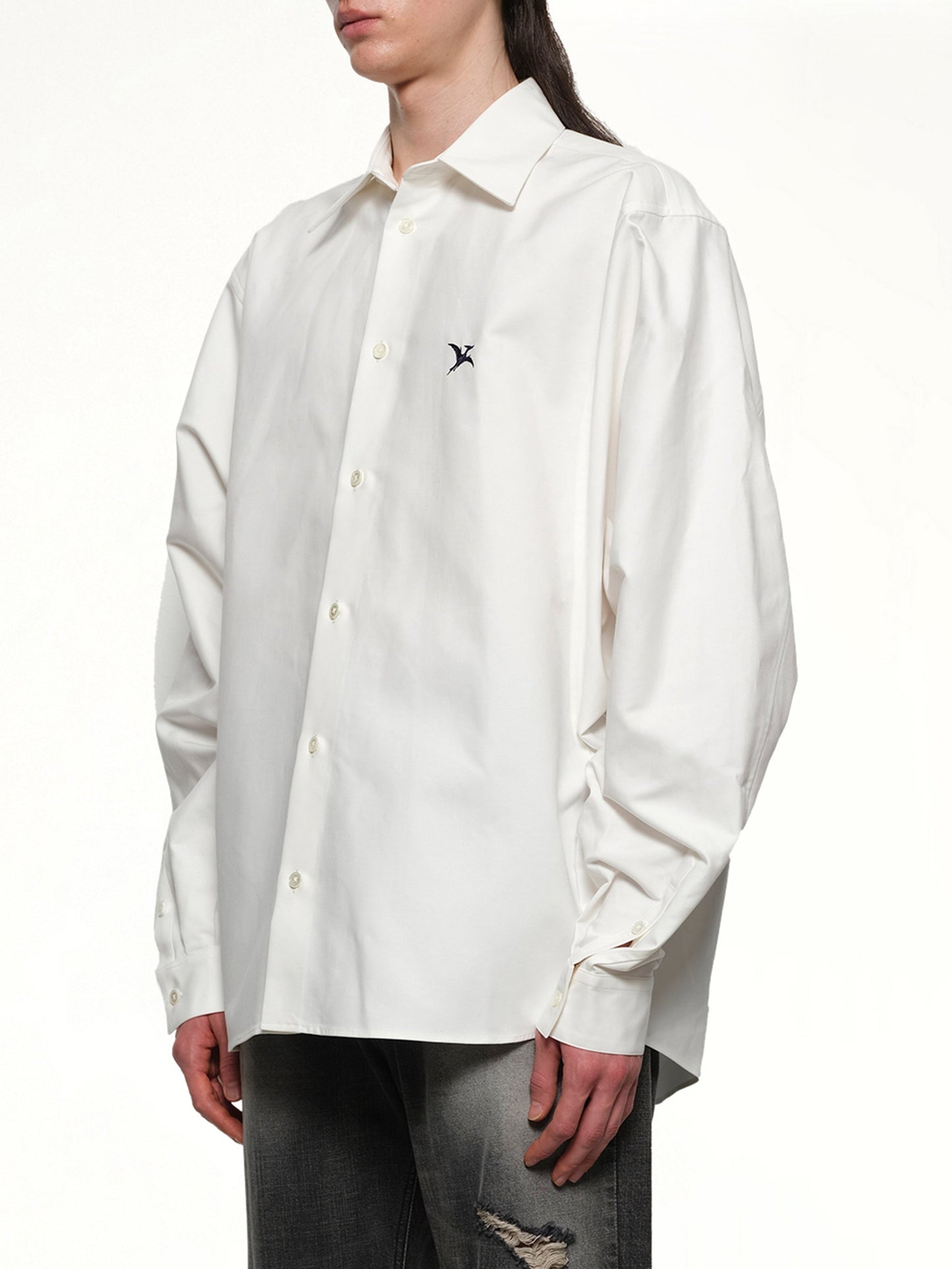 DOUBLET Pteranodon Embroidered Shirt (White)