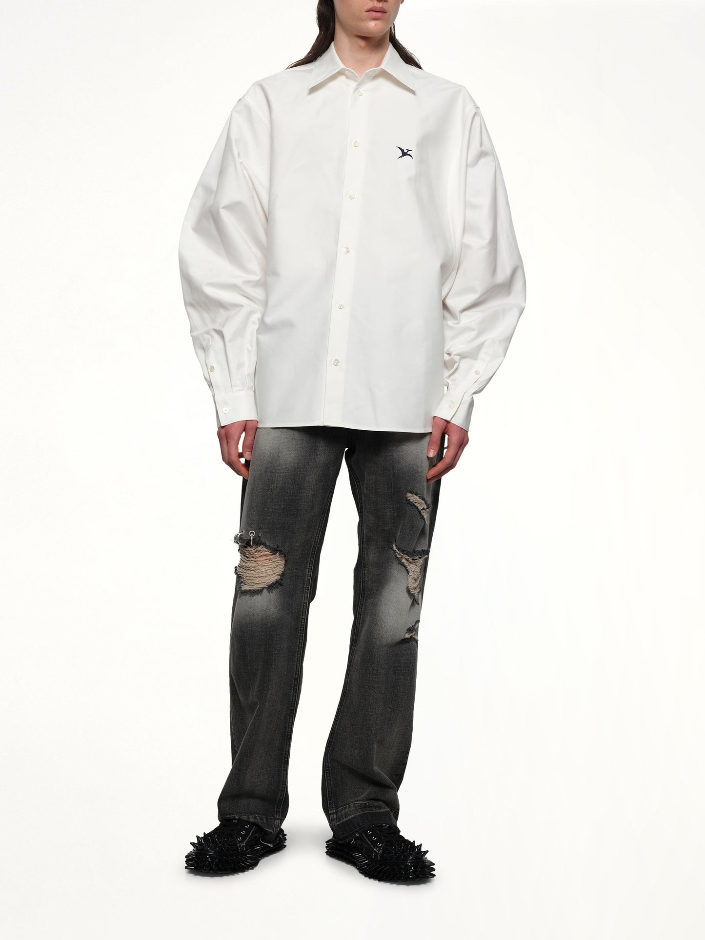 DOUBLET Pteranodon Embroidered Shirt (White)