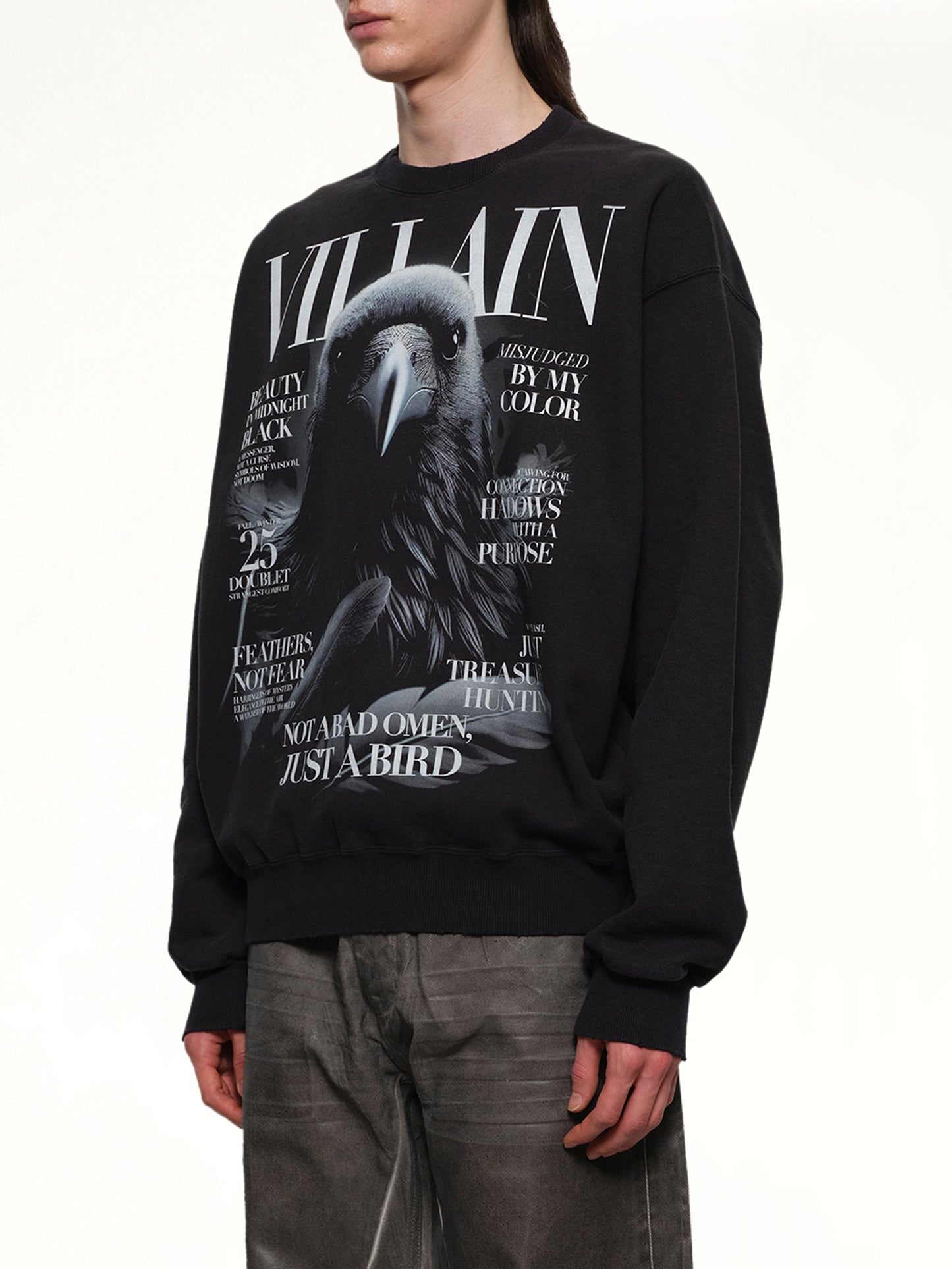 DOUBLET Villain Cover Print Sweat Shirt (Black)