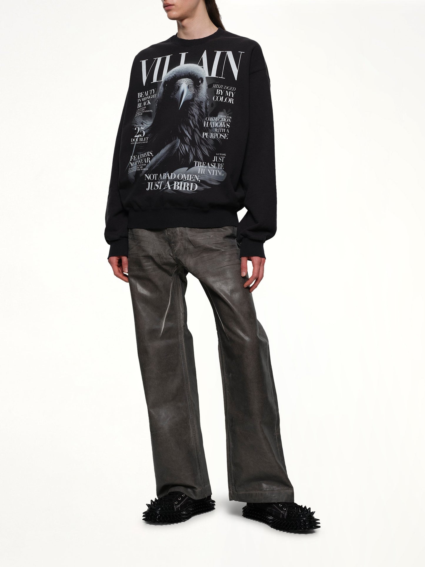 DOUBLET Villain Cover Print Sweat Shirt (Black)