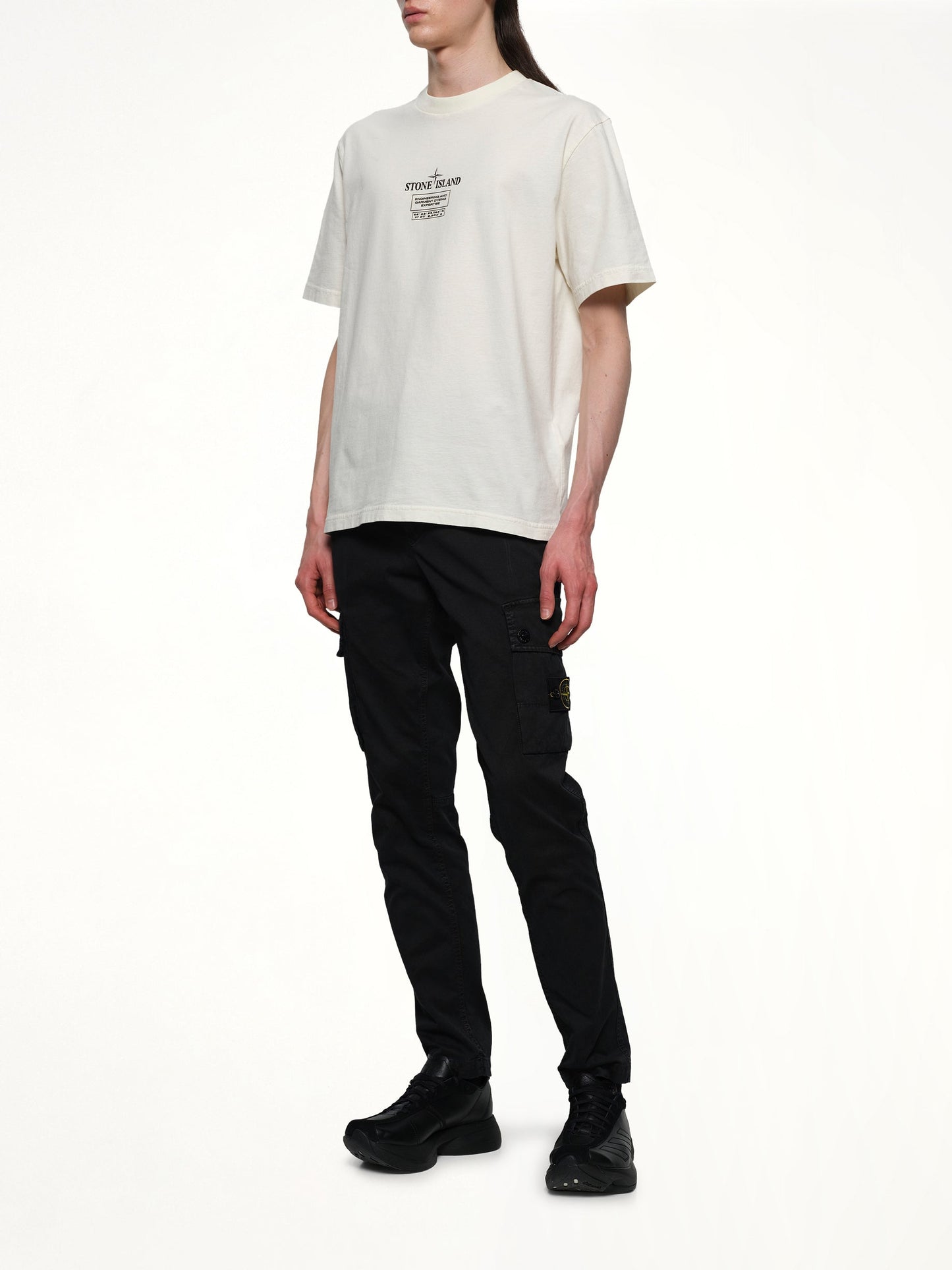 STONE ISLAND 210003 02 Industrial Logos S/S T-Shirt (Ivory)