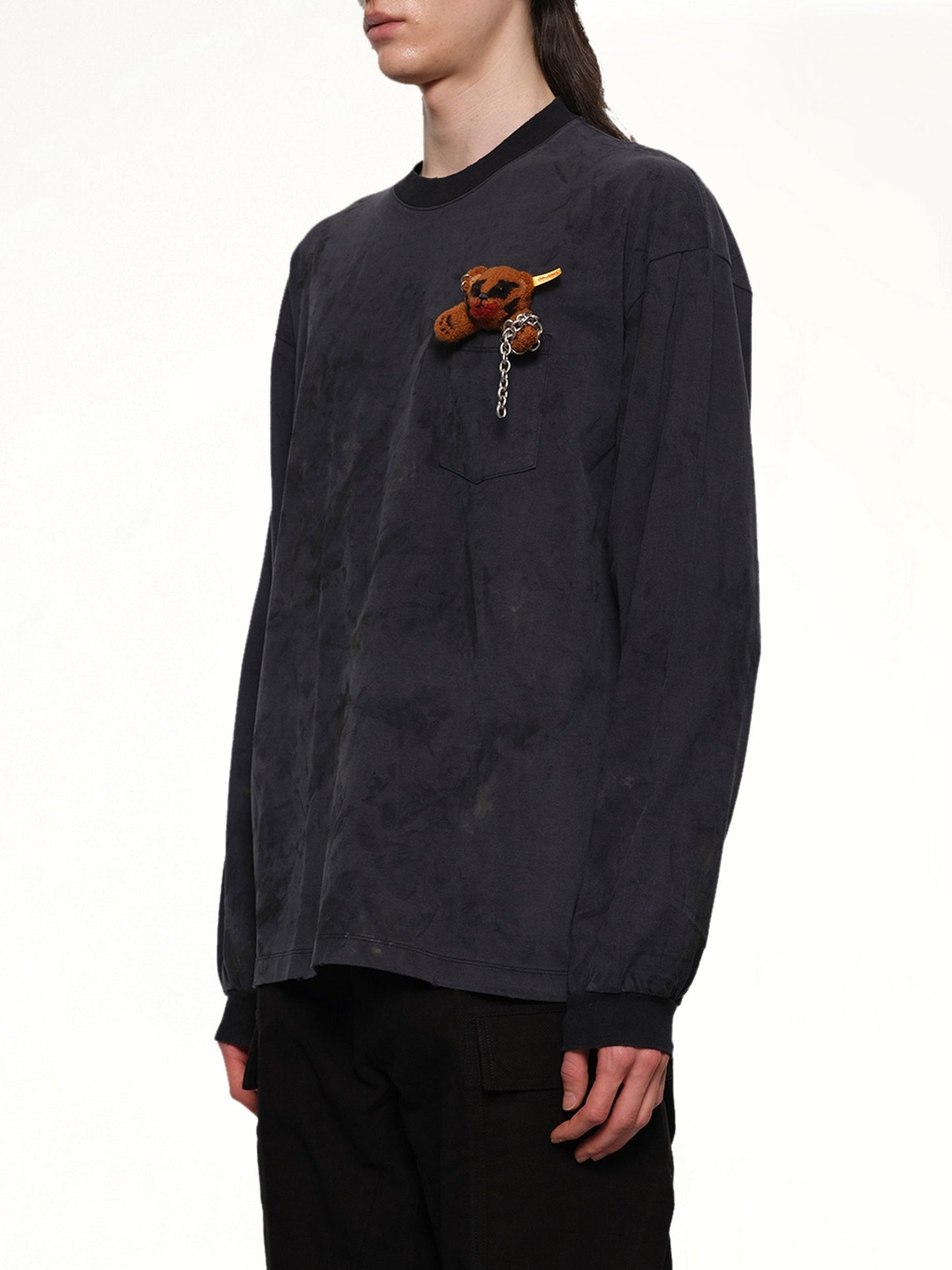 DOUBLET Long Sleeve T-Shirt With Villain Bear (Black)