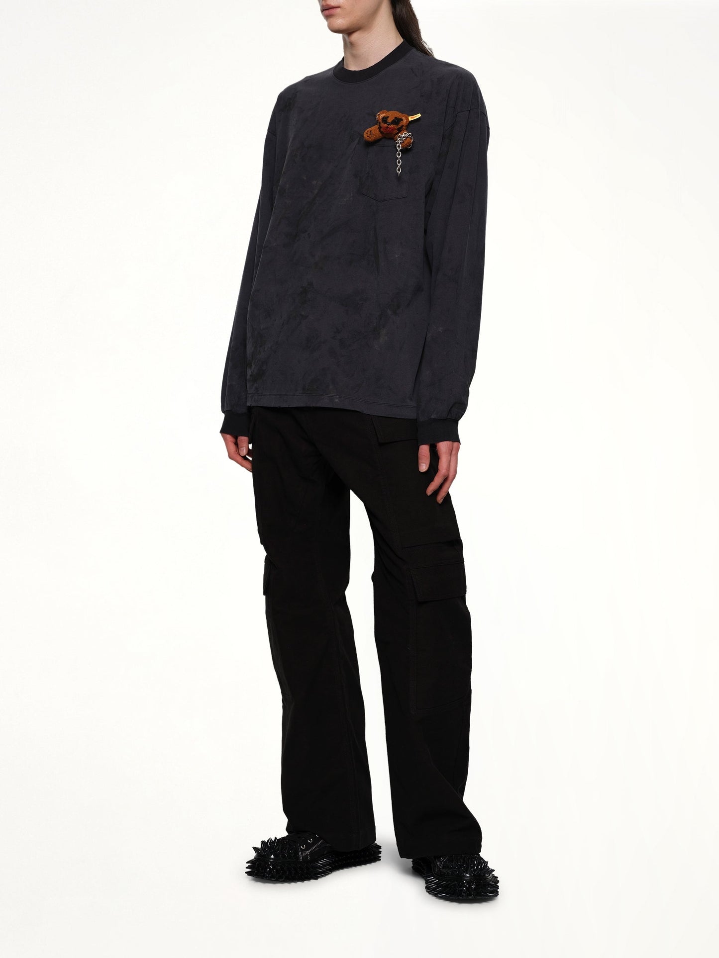 DOUBLET Long Sleeve T-Shirt With Villain Bear (Black)