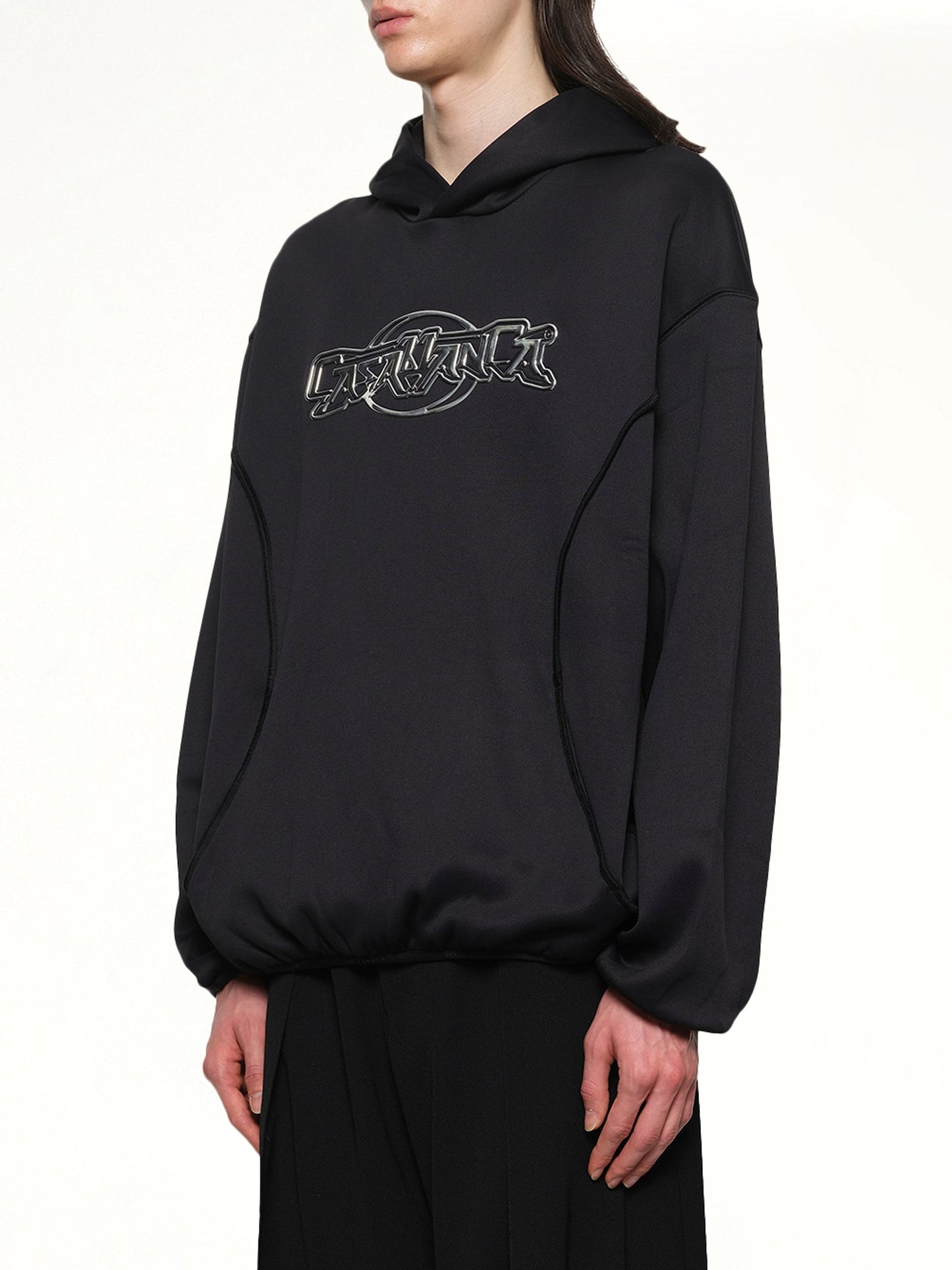 CASABLANCA Oversized Panelled Hoodie (Black)