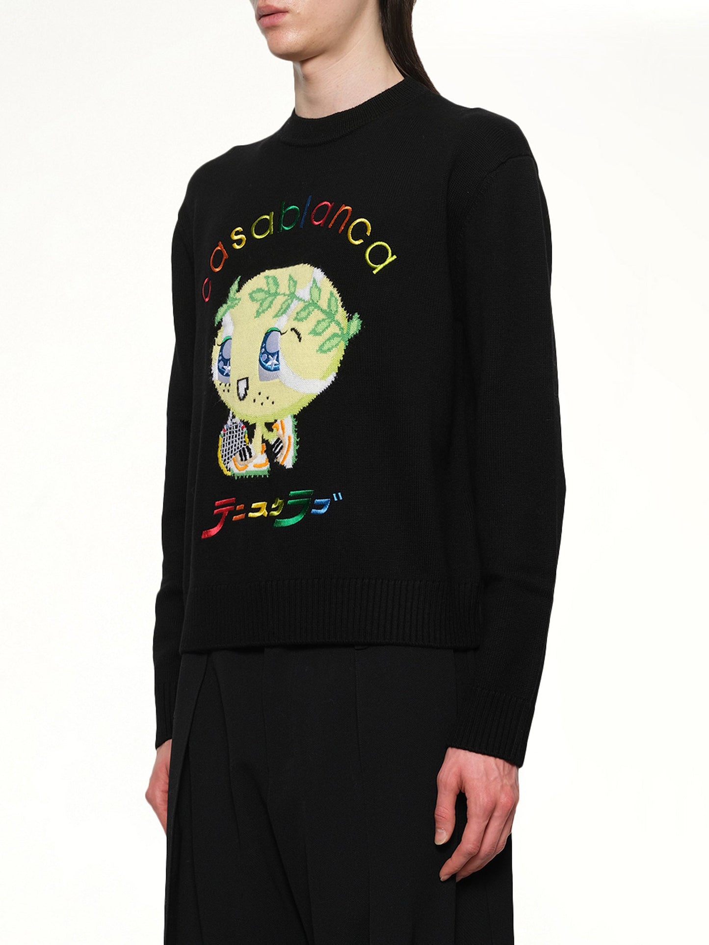 CASABLANCA Kawaii Tennis Boy Knit Sweater (Black)