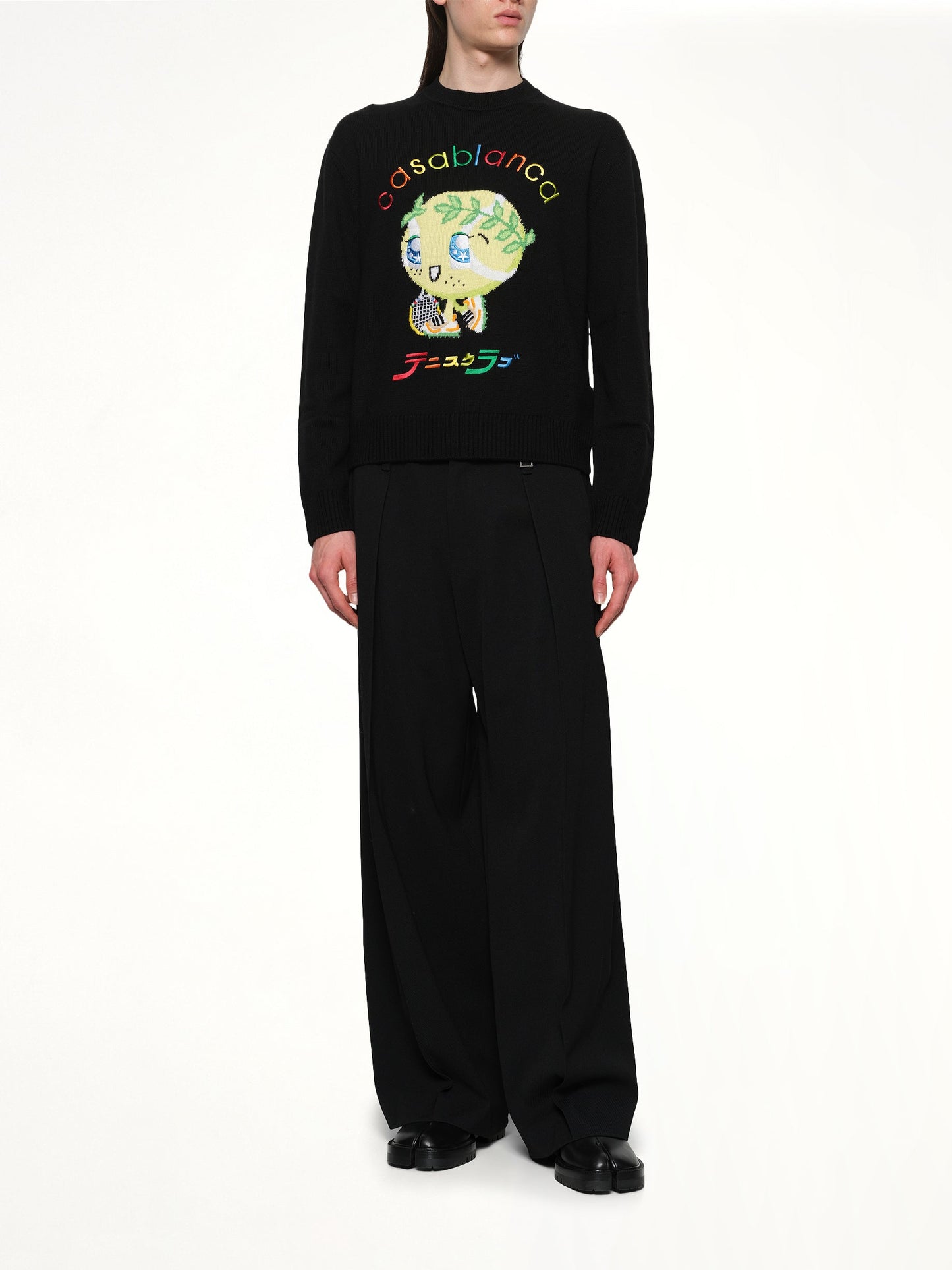 CASABLANCA Kawaii Tennis Boy Knit Sweater (Black)