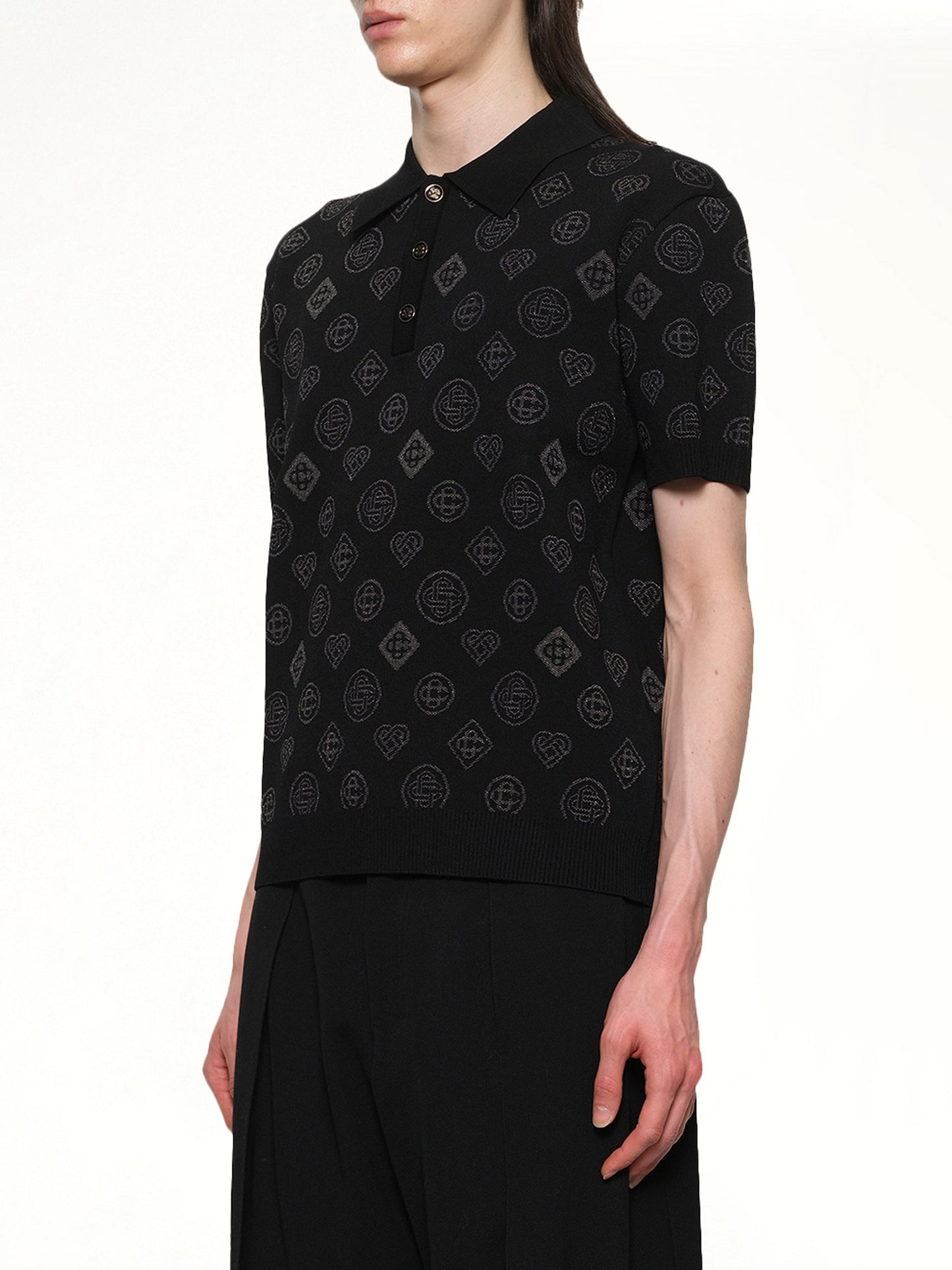 CASABLANCA City Jacquard Polo (Black)
