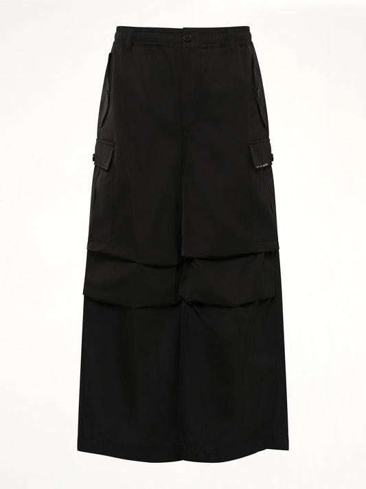 MARNI Taffeta Wide Leg Cargo Pants (Black)