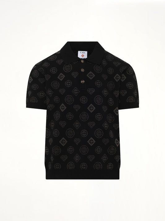 CASABLANCA City Jacquard Polo (Black)