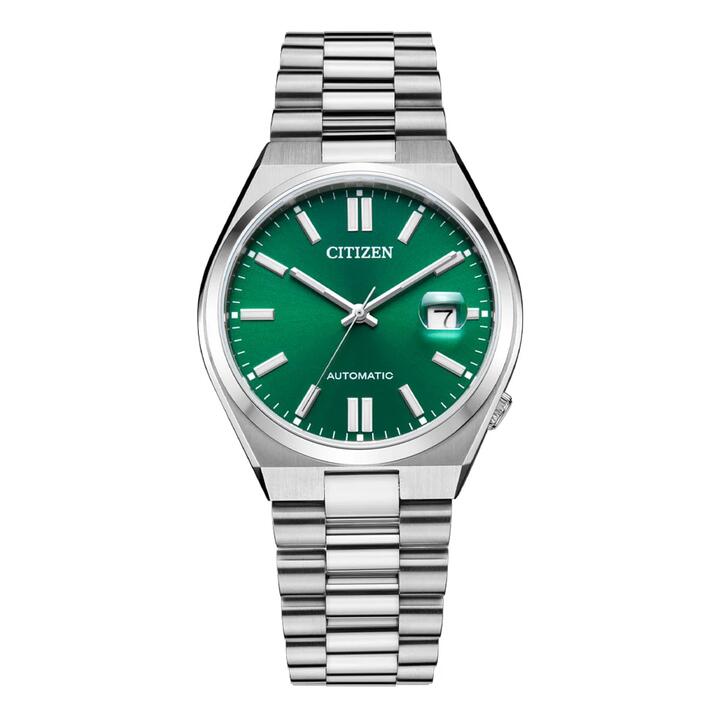 Image of Watches. Productname: Citizen Tsuyosa Green and Silver Automatic Watch NJ0150-81X in Watch colour by brand - Citizen