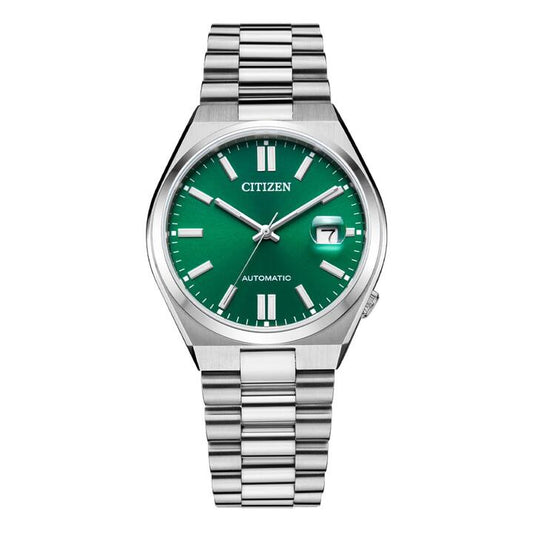 Image of Watches. Productname: Citizen Tsuyosa Green and Silver Automatic Watch NJ0150-81X in Watch colour by brand - Citizen