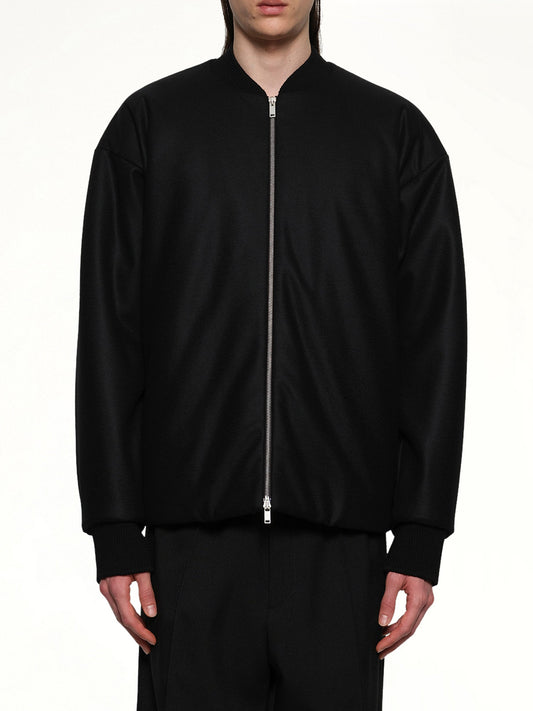 Image of Coats & Jackets. Productname: JIL SANDER Zip Up Padded Bomber Jacket in BLACK colour by brand - JIL SANDER