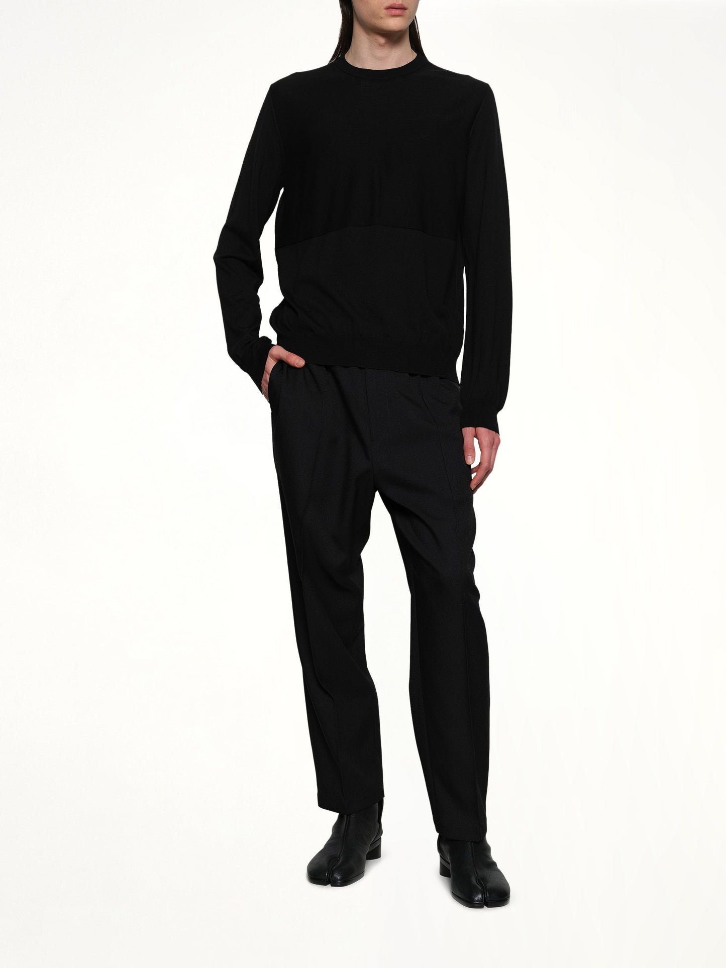 JIL SANDER Superfine Merino Wool Sweater (Black)