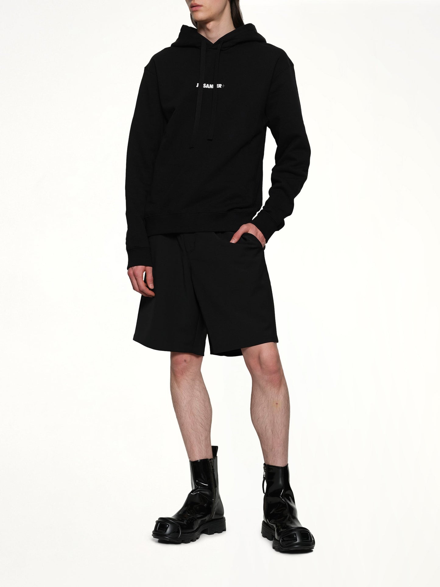 JIL SANDER Plus Compact Terry Hoodie (Black)